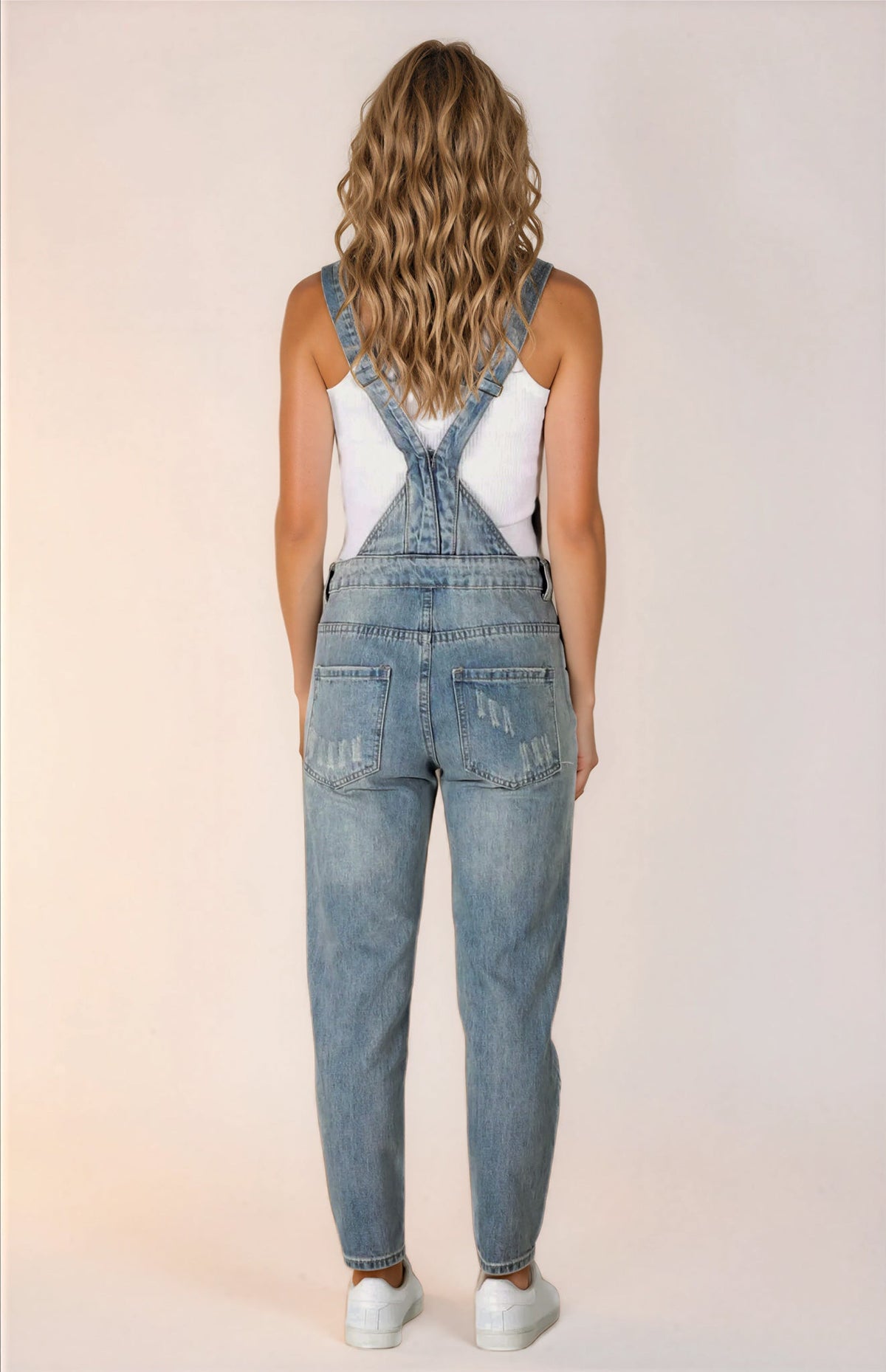 Aeryn Denim Overalls - Straight Leg Dungarees in Stone Wash Denim