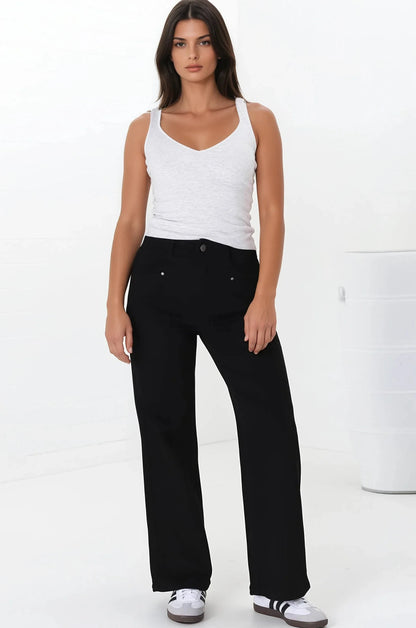 Medusa Jeans - High Waisted Wide Leg Jeans in Black