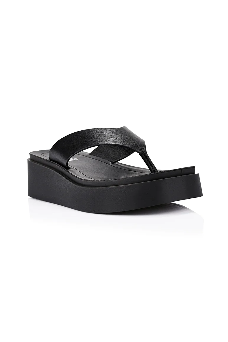 Raptor Flatform Thongs in Black