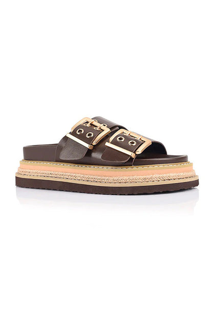 Thatcher Platform Slides - Chocolate Brown