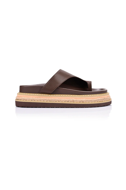 Thor Flatform Thongs in Chocolate Brown